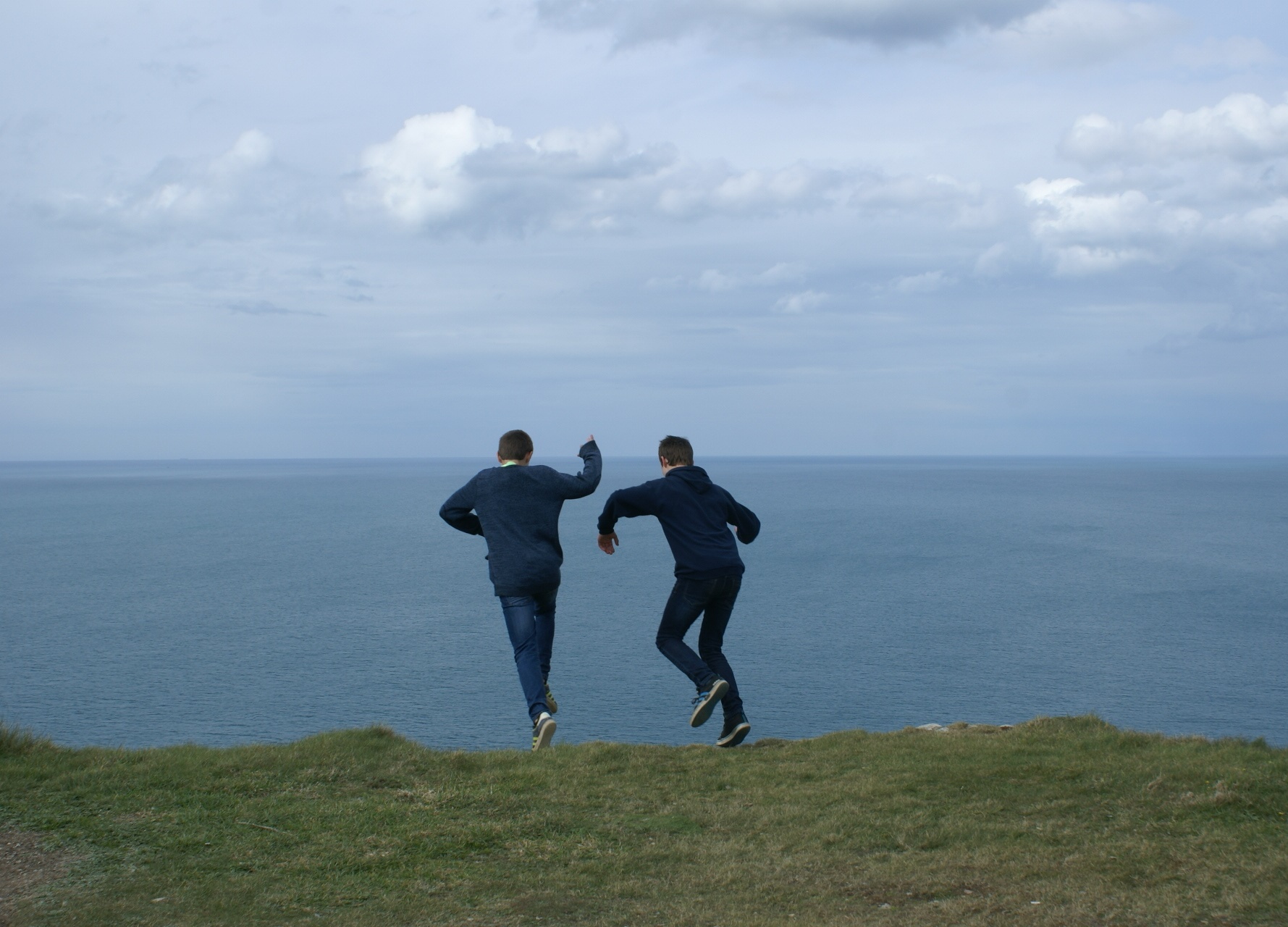 Jumping off the cliff at Tintagel?