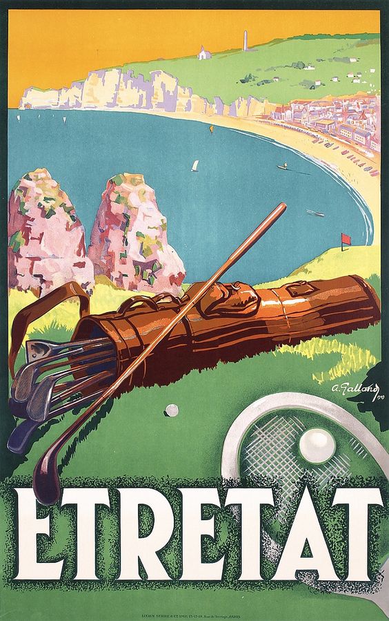 Vintage poster of Etretat, Normandy