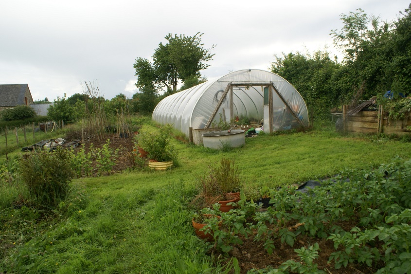 Polytunnel at tEco-GItes of Lenault, a holiday cttage in Normandy, France