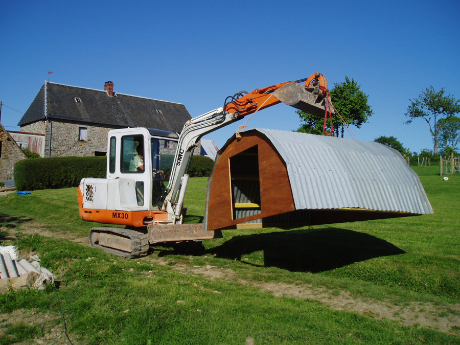 A new pig pen at Eco-Gites of Lenault, a 5 person gite in Normandy.