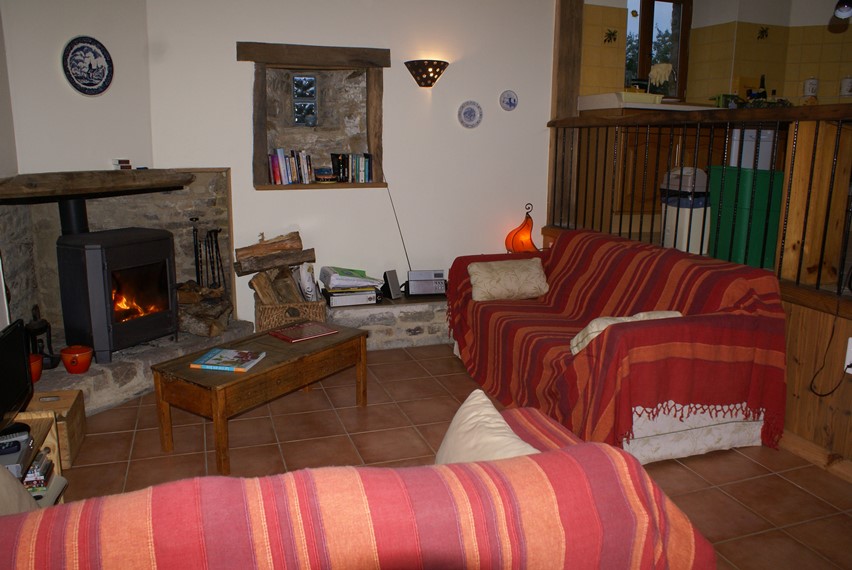 The living room at Eco-Gites of Lenault, Normandy, France