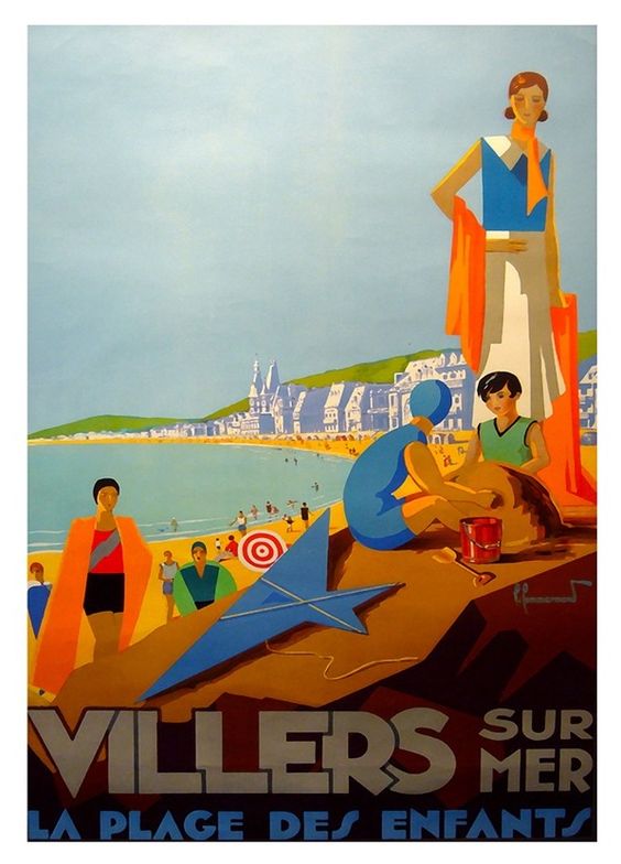 Vintage poster of Villers sur Mer, Normandy